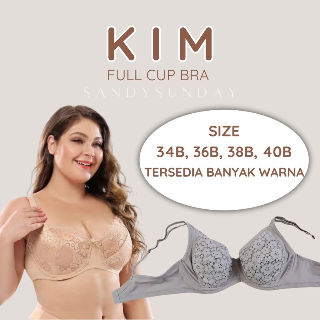 Bra Full Cup 34 36 38 40 Cup B | Bra Renda | Bra Kawat | Bra Tanpa Kawat - KIM SANDYSUNDAY