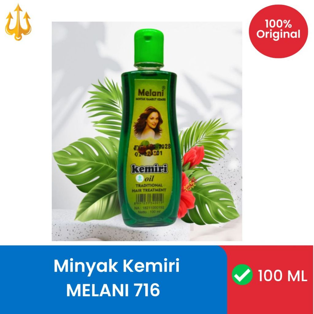 Minyak Kemiri Melani 716 | Minyak Kemiri Hijau Botol Plastik 100 ml