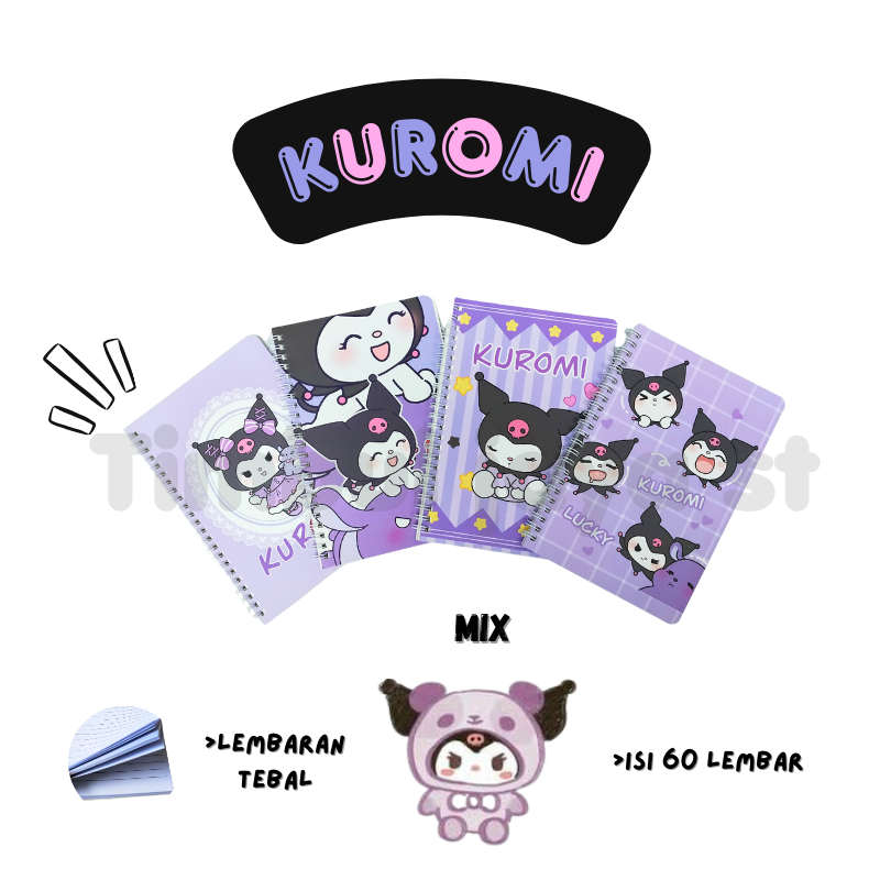 

Notebook ring a5 Buku tulis catatan motif sanrio diary book aesthetic cute