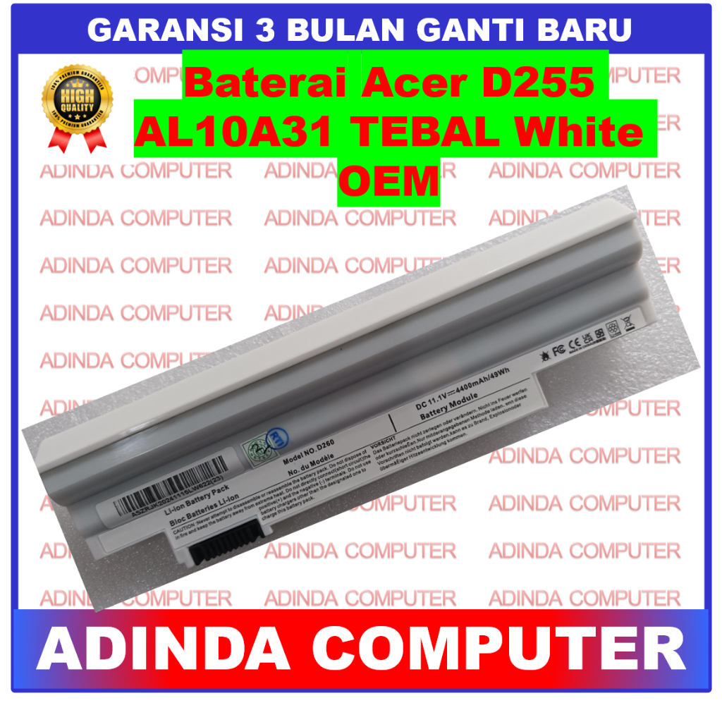 Baterai Acer D255 AOD257 D257 AO257 527 AOD270 AO270 270 White OEM