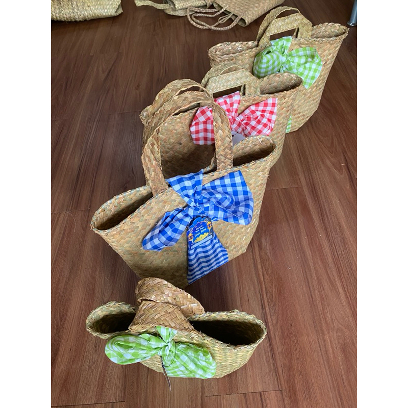 Piyugardening Tas Purun / Hampers Lebaran + Pita Kain + Card