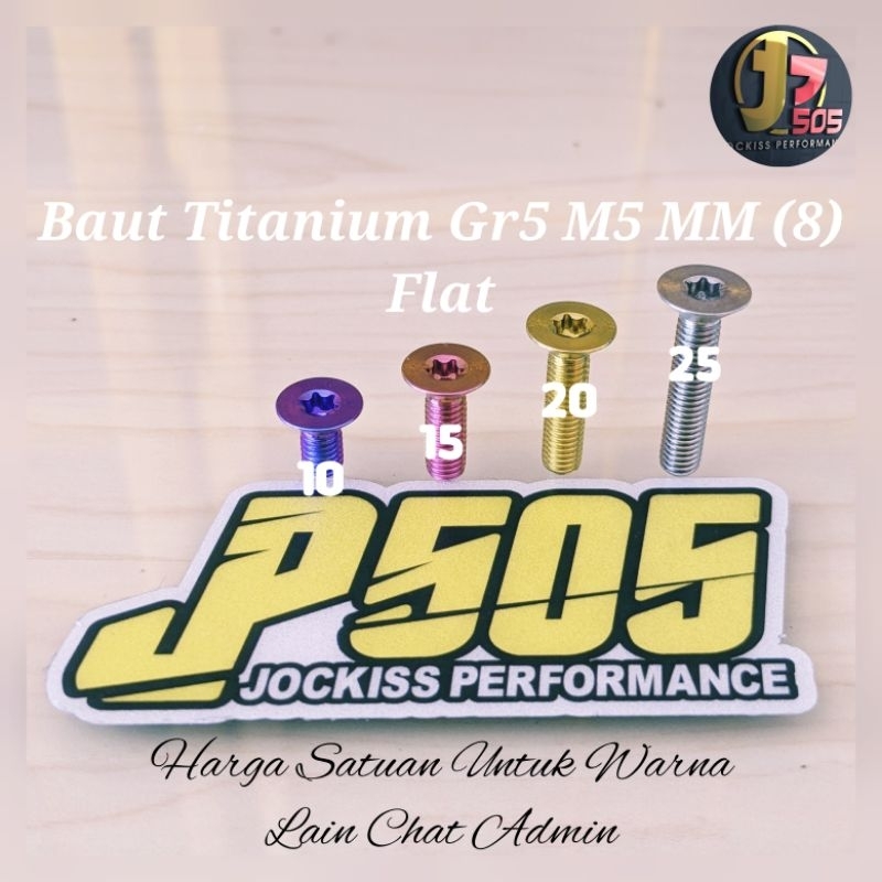 Baut M5 MM (8) Flat Head Countersunk Titanium Gr 5