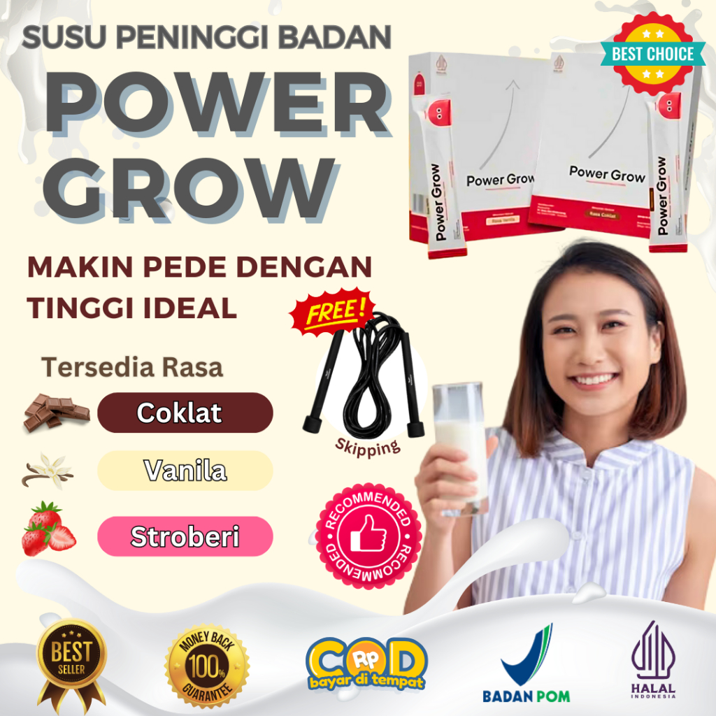 2 Box Susu Power Grow Rasa Vanila Paket Suplemen Obat Peninggi Badan Kotak Bubuk Sachet Kalsium Pena