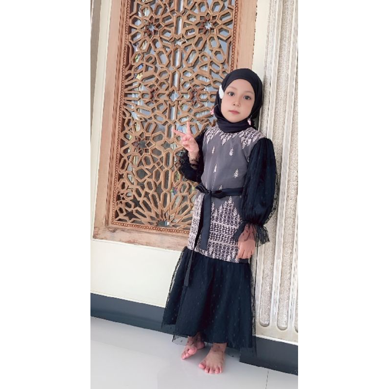 gamis anak/ gamis brukat etnik/gamis couple ibu dan anak