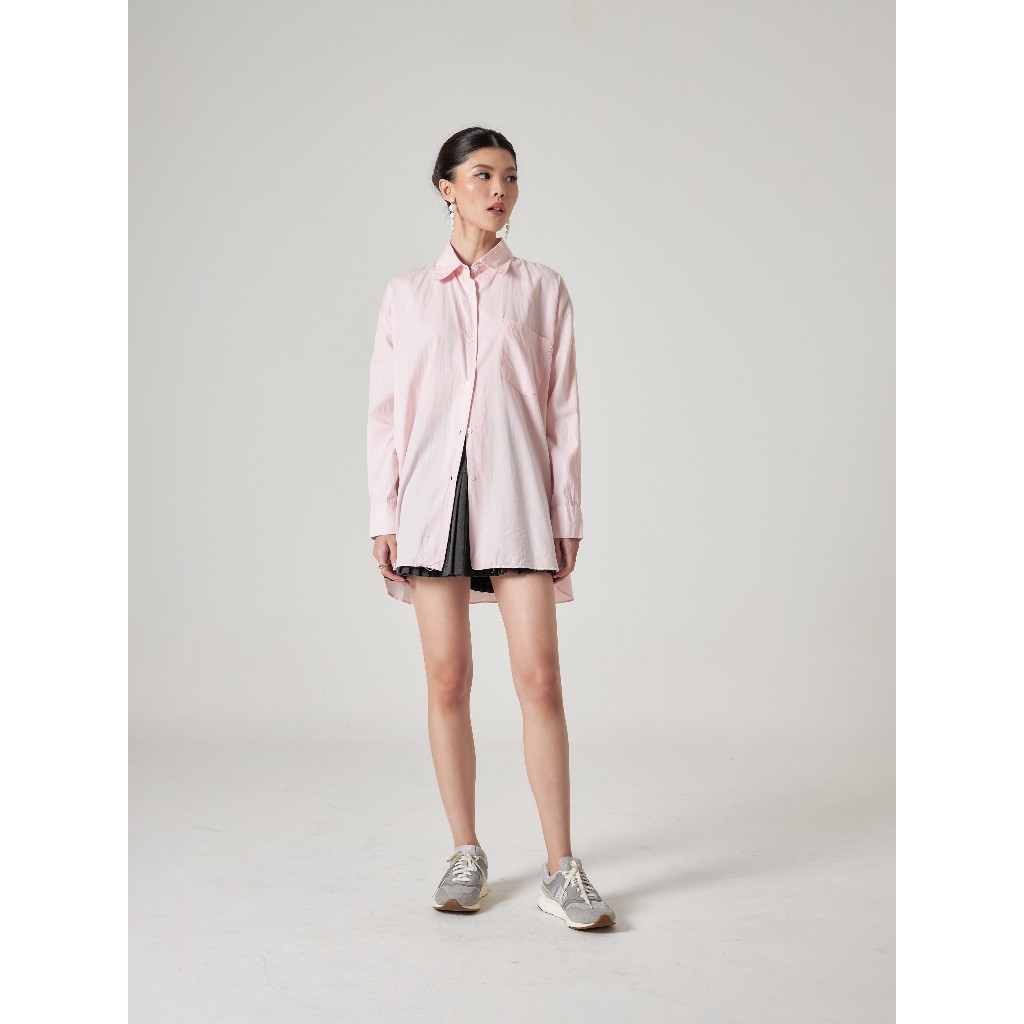 MINEWEAR - KEMEJA POPLIN JUMBO WANITA (BABY PINK)