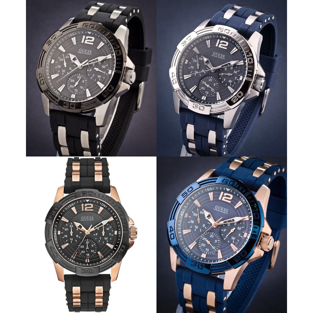 Jam Tangan Pria GUESS Oasis Chronograph Rubber | W0366G1 W0366G2 W0366G3 W0366G4