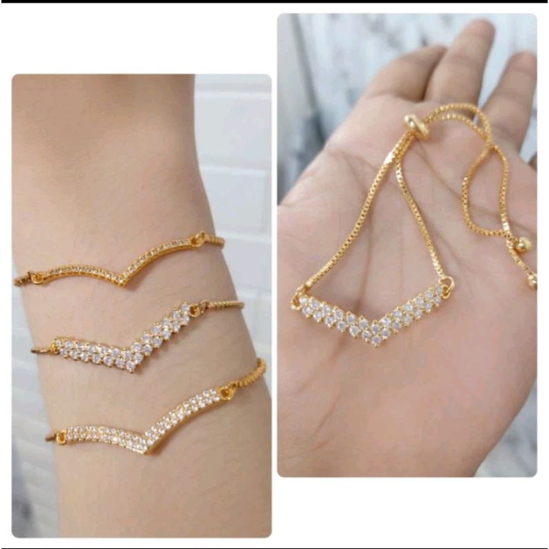 Gelang tangan emas titanium gelang wanita model terbaru