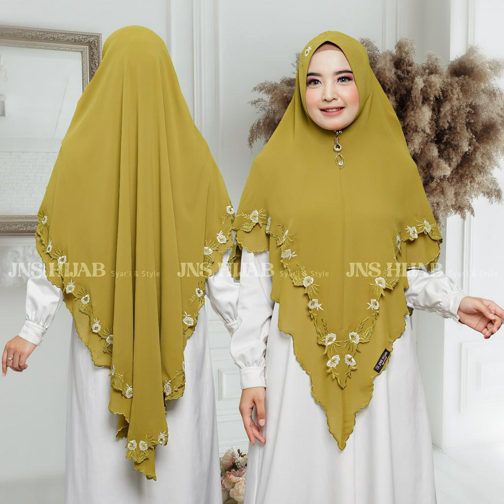 PROMO KHIMAR MALIKA/KHIMAR BORDIR/HIJAB CERUTY BORDIR original jns hijab KEKINIAN