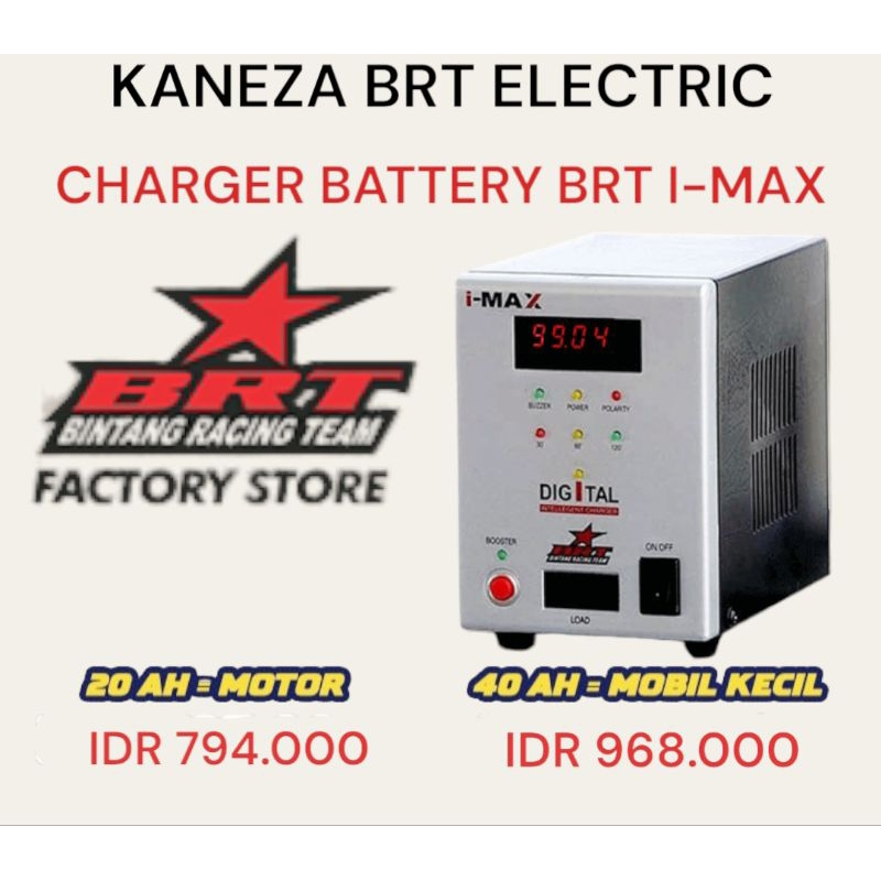 charger battery BRT I-MAX aki basah dan aki kering motor dan mobil 20 AH 40 AH 20 AMPERE 40 AMPERE