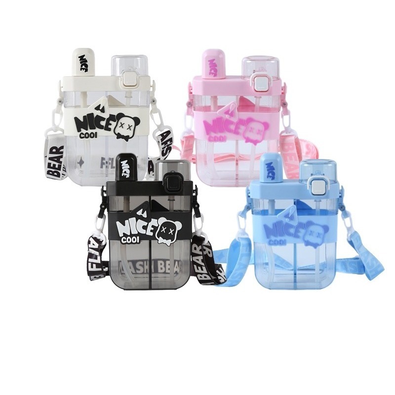 ⭐[COD]✔ BOTOL MINUM NICE BOTOL 2 SISI 377 BOTOL MINUM ANAK TALI PANJANG 620ML