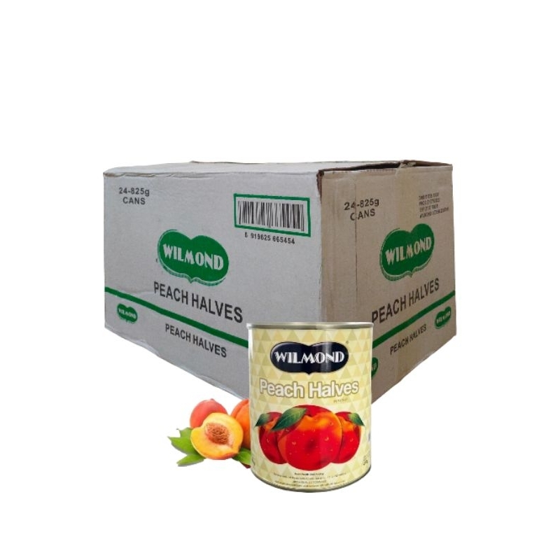

Wilmond peach halves full carton 825gr x 24 Can / Dus