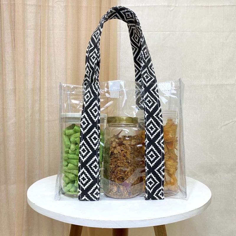 

Tas Mika PVC Soft Transparan 020, Tas Mika PVC Polos Goodiebag Hampers Souvenir Ulang Tahun Transparant Bening Murah