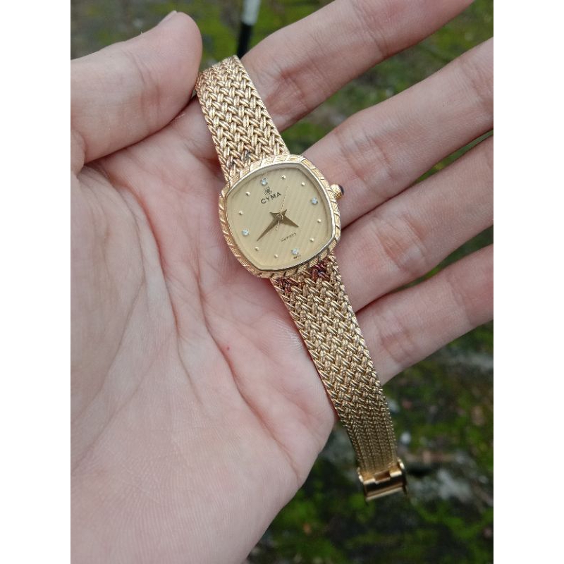 Jam Tangan Wanita Cyma Gold Or Cyma Ladies Quartz Gold Original