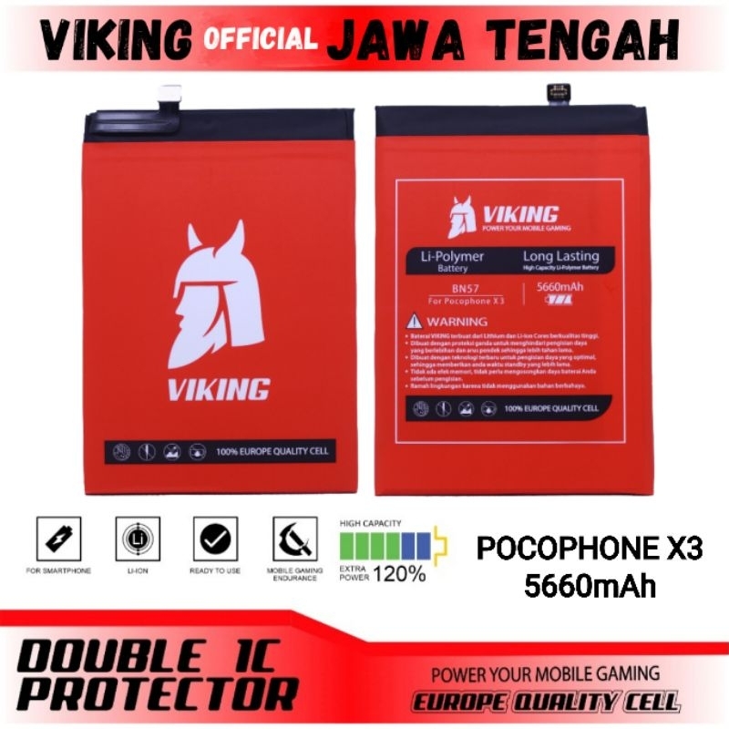 VIKING Baterai Pocophone X3 / Pocophone X3 Nfc / Pocophone X3 Pro (BN57) Double Power