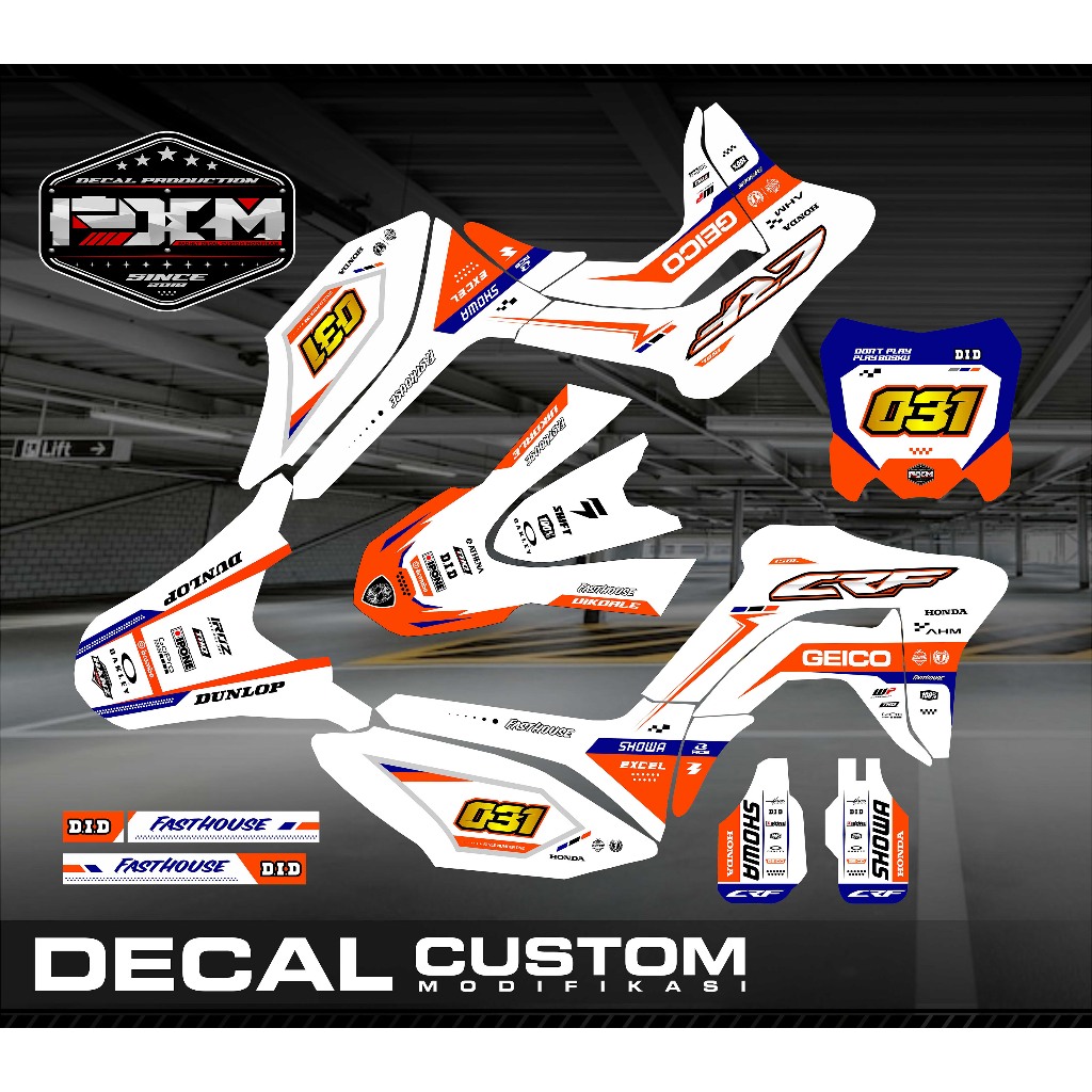 Decal Stiker crf 150 l full body Putih Orange Stabilo keren elegan Sticker Fullbody