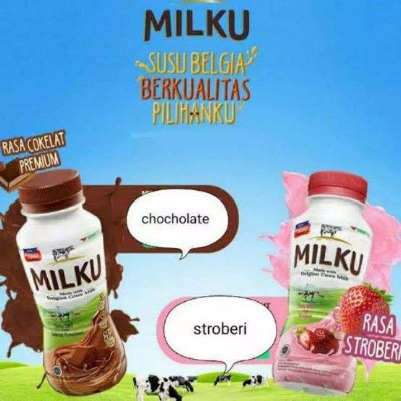 

Susu Milku Coklat -Milku stroberry 1 Pak Isi 12 Botol