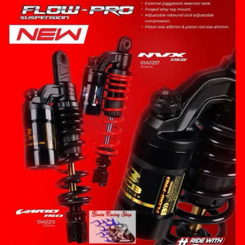 Shockbreaker Shock RCB Flow-Pro Ukuran 305mm Mio Mio J Mio Z Xeon Mio Soul Original