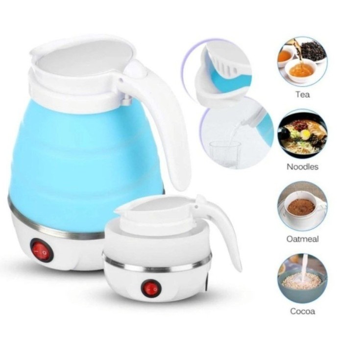 Teko Listrik Mini Bahan Silikon Bisa di Lipat / Kettle Electric