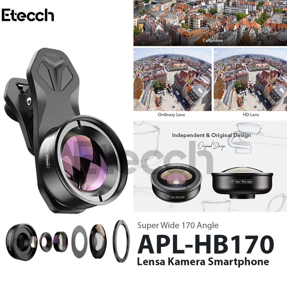 APEXEL Lensa Kamera Smartphone 170 Super Wide Angle Lens