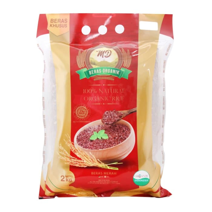 

MD Organic Red Rice Pecah Kulit - Beras Organik - Beras Merah - Organik - 2 kg