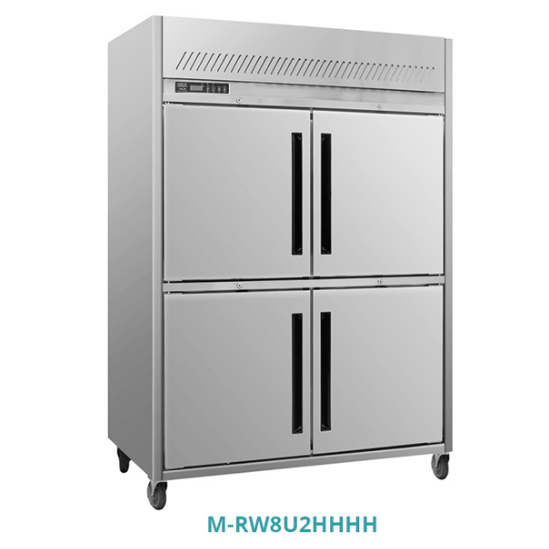 Gea M-RW8U2HHHH Stainless Steel Refrigerant Cabinet / Upright Chiller - Kulkas Dapur Komersial 4 Pin