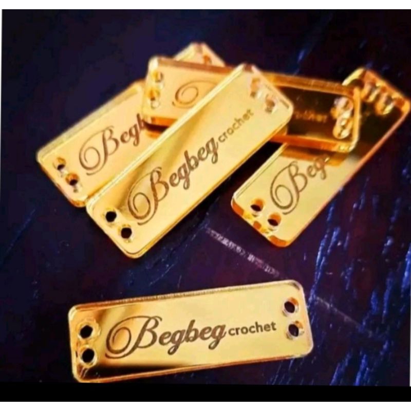 LABEL AKRILIK CUSTOM TERMURAH /LABEL HIJAB /LABEL BAJU / MERK / LOGO