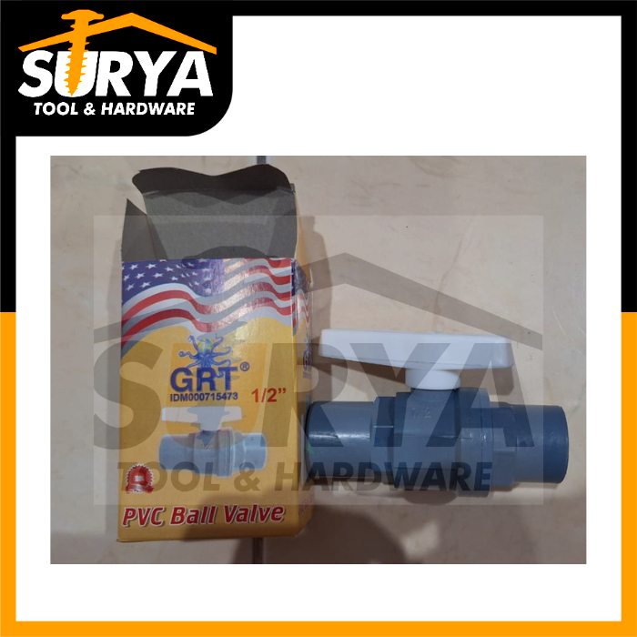 Ball valve PVC 1/2 inch GRT Handel Putih