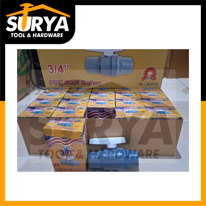 Ball valve PVC 3/4 inch GRT Handel Putih