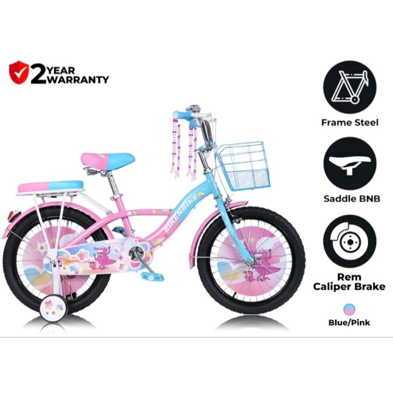 Sepeda Anak Perempuan BNB STAR 16&amp;20 inch Keranjang