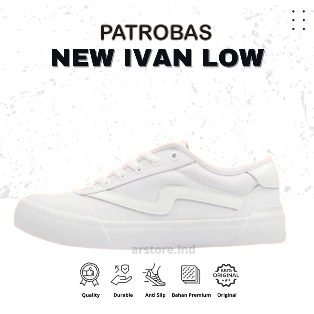Sepatu Casual Patrobas New Ivan Low Triple White Original Sepatu Cewek Cowok