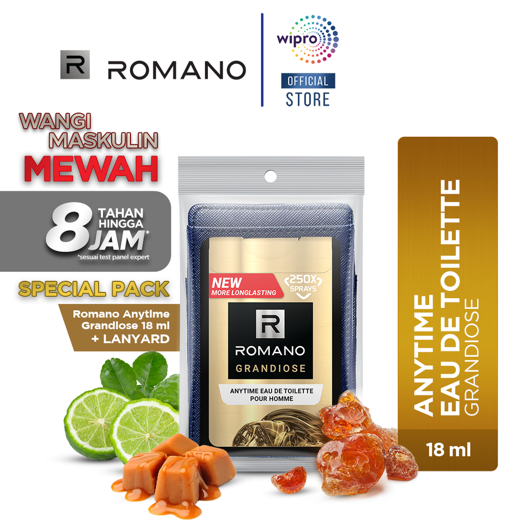 Romano Pocket EDT Anytime 18 ml / Eau De Toilette  / Parfum Saku / Pengharum Badan Pria 8 Jam Anti B