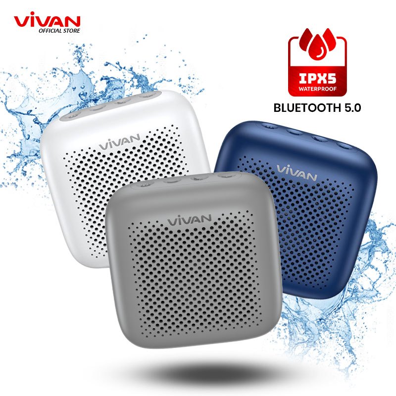 Speaker Bluetooth VIVAN VS1 Mini Wireless Audio Portable Mega Bass Waterproof IPX5 Hi-Fi