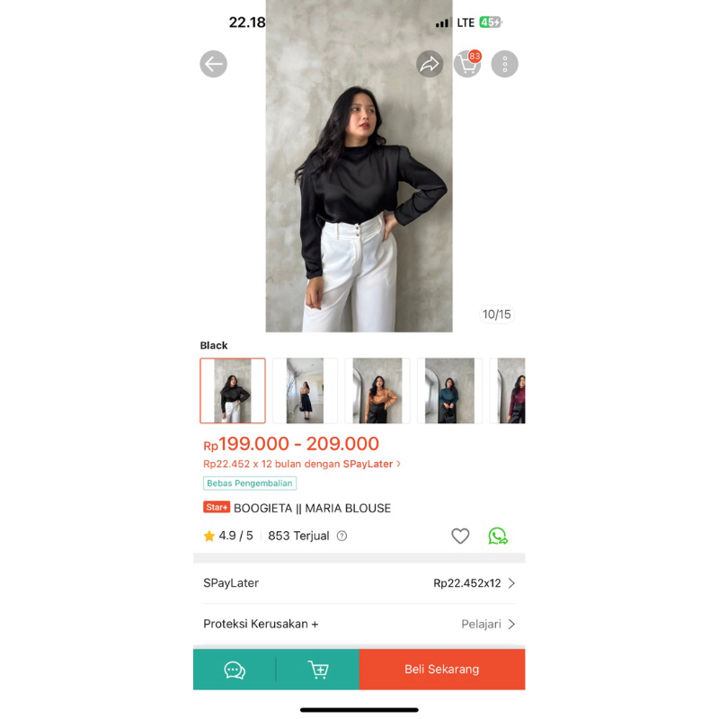 preloved blouse boogieta