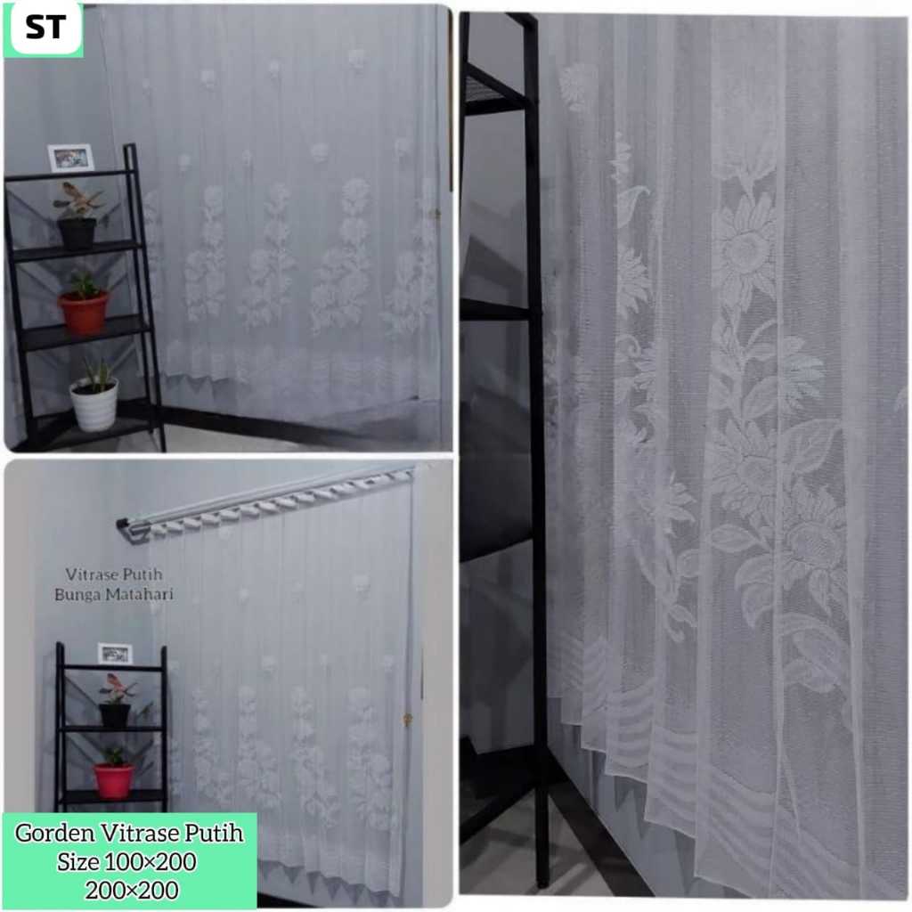 GORDEN DALEMAN / VITRASE / TILE . MOTIF MATAHARI . MOTIF TULIP ( free kawat kaitan $ )