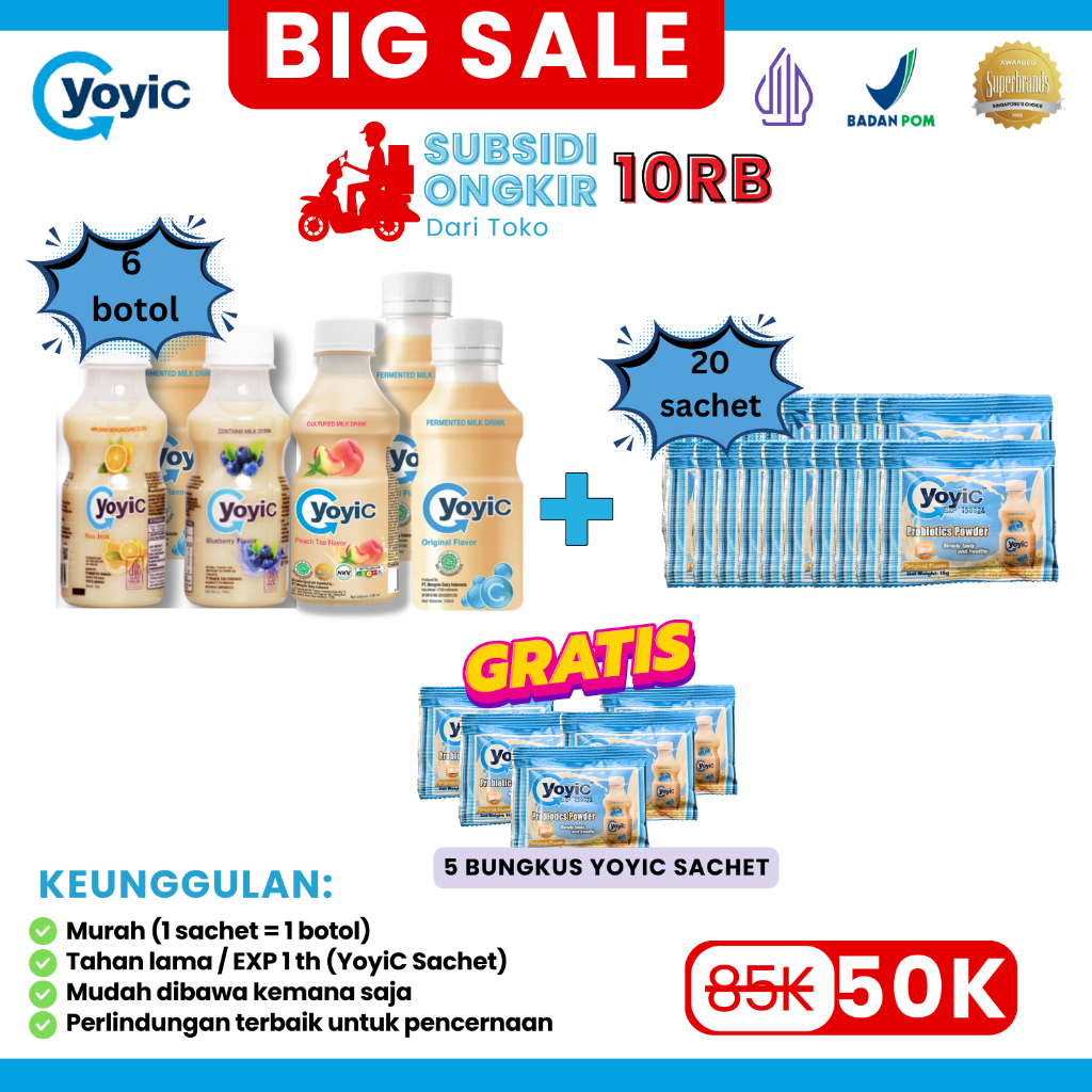 

BELI [6 Botol + 10 Bungkus YoyiC Sachet] GRATIS 5 Bungkus YoyiC Sachet 15gr