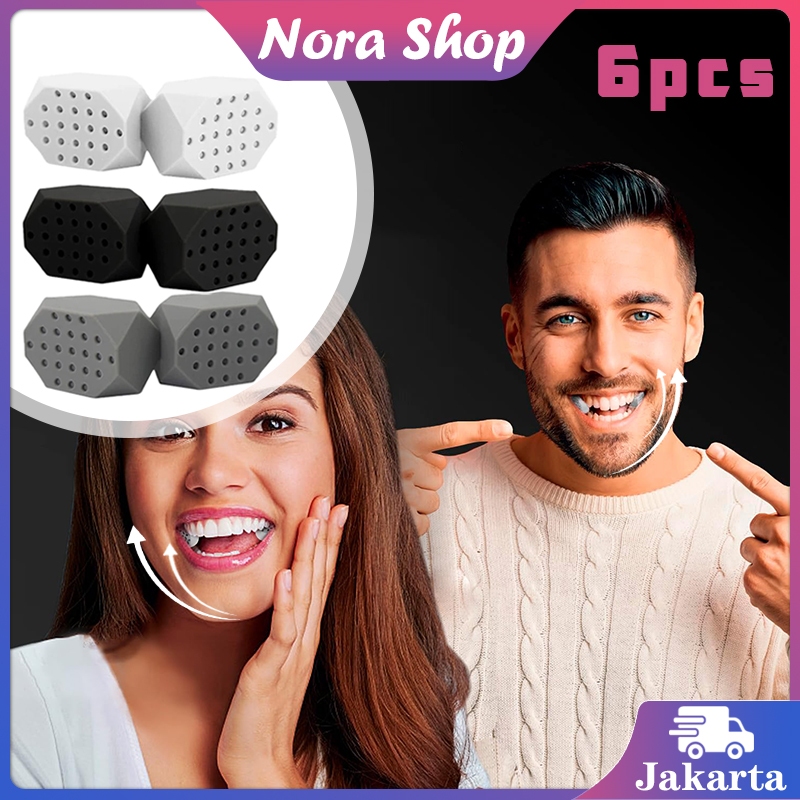 Jawline Muscle Exerciser 6pcs Alat Mewing Rahang Alat Olahraga Rahang Alat Latih Rahang