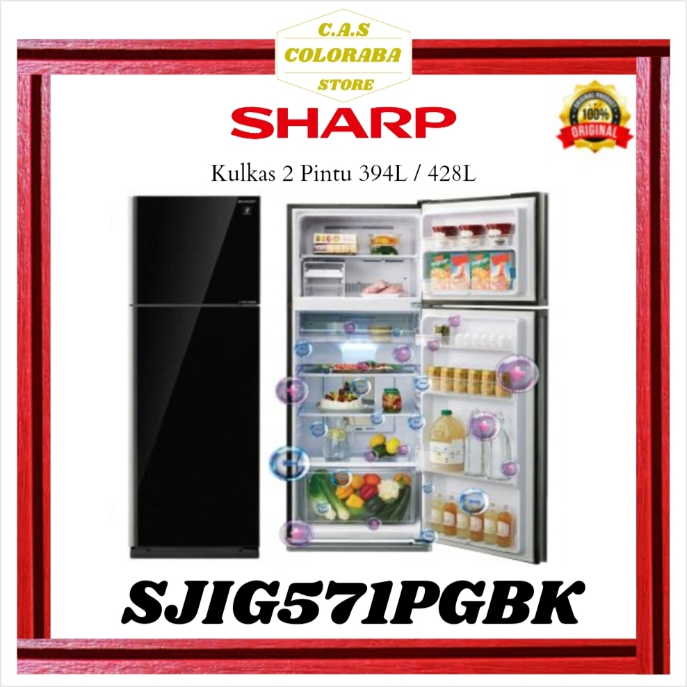 KULKAS SHARP SJIG571PGBK KULKAS 2 PINTU SHARP SJ IG571PG BK SJIG571PG