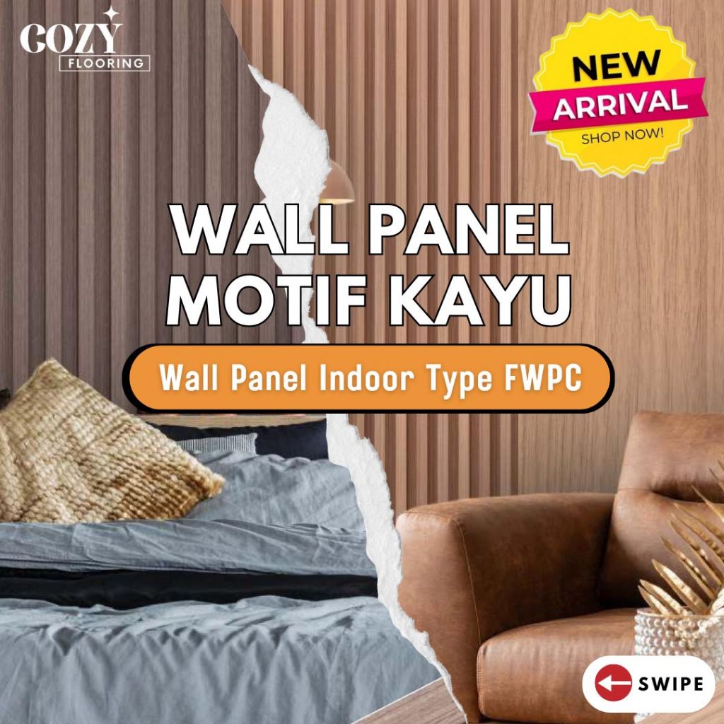 Wall Panel Indoor Frantinco Motif Kayu - Panel Dinding panjang @2,95m