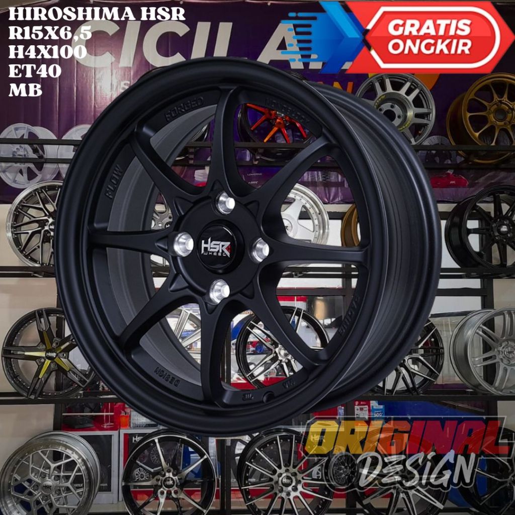 Velg Mobil Ring 15 Ce28 HSR HIROSHIMA R15 Untuk AGYA BRIO FIESTA MIRAGE