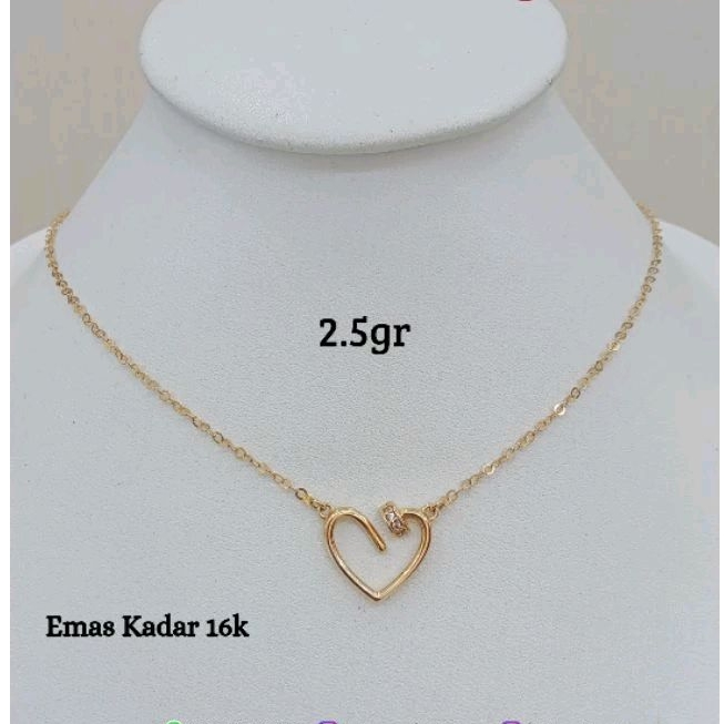 kalung rantai emas tua variasi hati