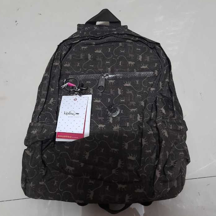 Tas Ransel Hitam Kipling Seoul Medium Besar Backpack Tablet Ipad Ransel Laptop Muat 13 Sampai 15 Inc