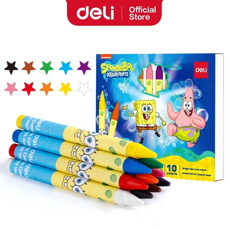 

Krayon lilin / Wax Crayon DELI C219 Spongebob Edition isi 10/16/24 Warna