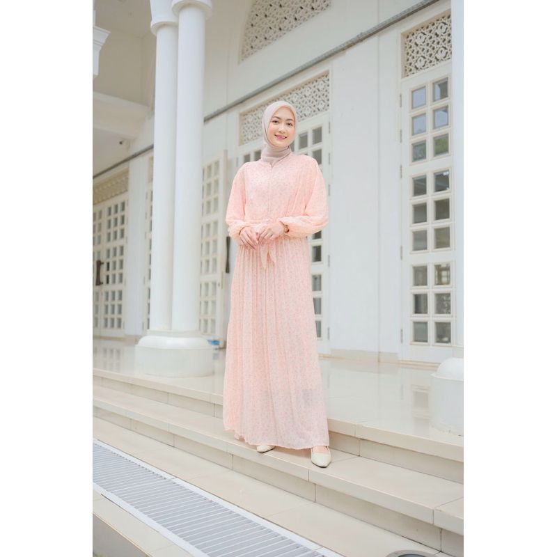Sabina Dress Korean Style Korean lebaran Vintage || Korean Dress Hijab best seller tali lepas pasang