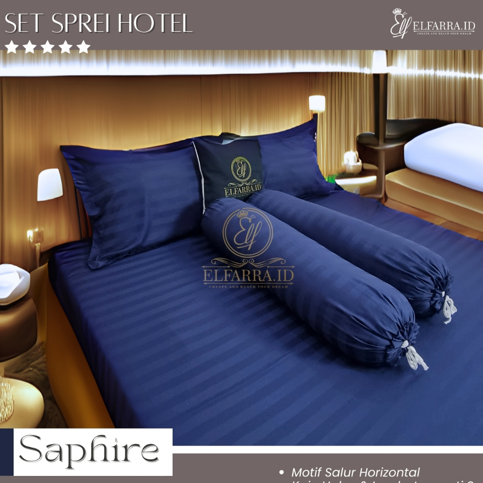 ELFARRA | Sprei Set 200x200 |Sprei Set Sarung Bantal dan Guling | Sprei Anti Geser | Sprei SALUR