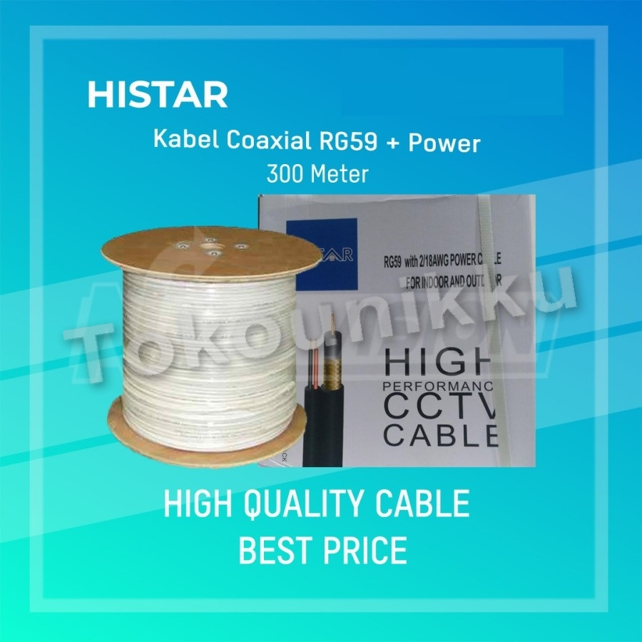 KABEL COAXIAL RG59 + POWER HISTAR 300 METER