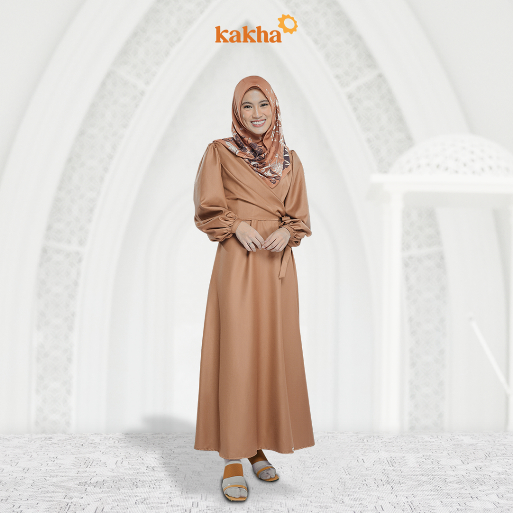 Kakha x Alyssa Soebandono - Gamis Ankara Series / Gamis Dewasa / Gamis Busui Friendly / Gamis Polos-Choco Brown