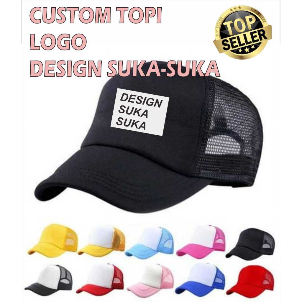 [COD] Custom topi / sablon topi - Topi custom premium logo design sendiri