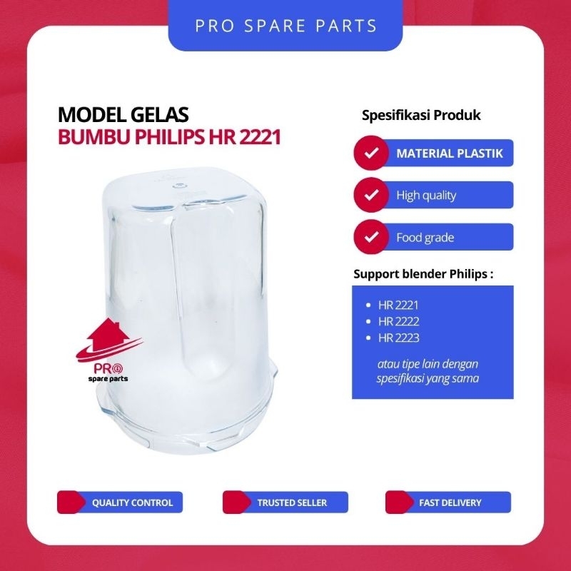 Gelas Mill HR 2221 Philips Bumbu / Tabung Penggiling Bumbu Blender Philip HR 2222 - HR 2223 / Spare 