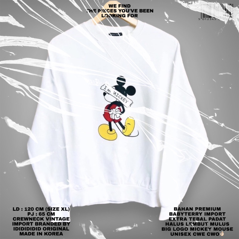 IDIDIDIDIDIDIDID original/mickey sweater/oversize disney sweater mickey/white sweater/oversize balon