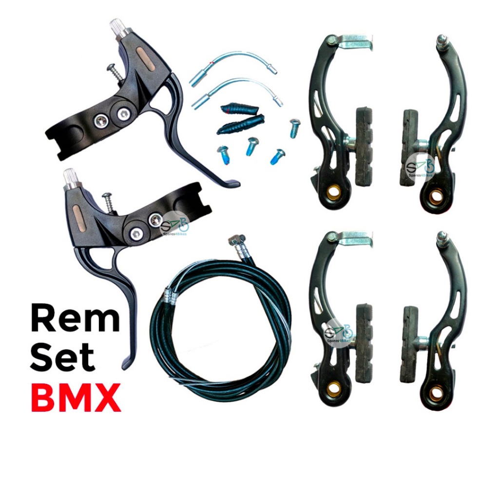 Rem V-Brake Sepeda Komplit 20 BMX 24 26 MTB 1 Set Rem Depan Belakang Kabel